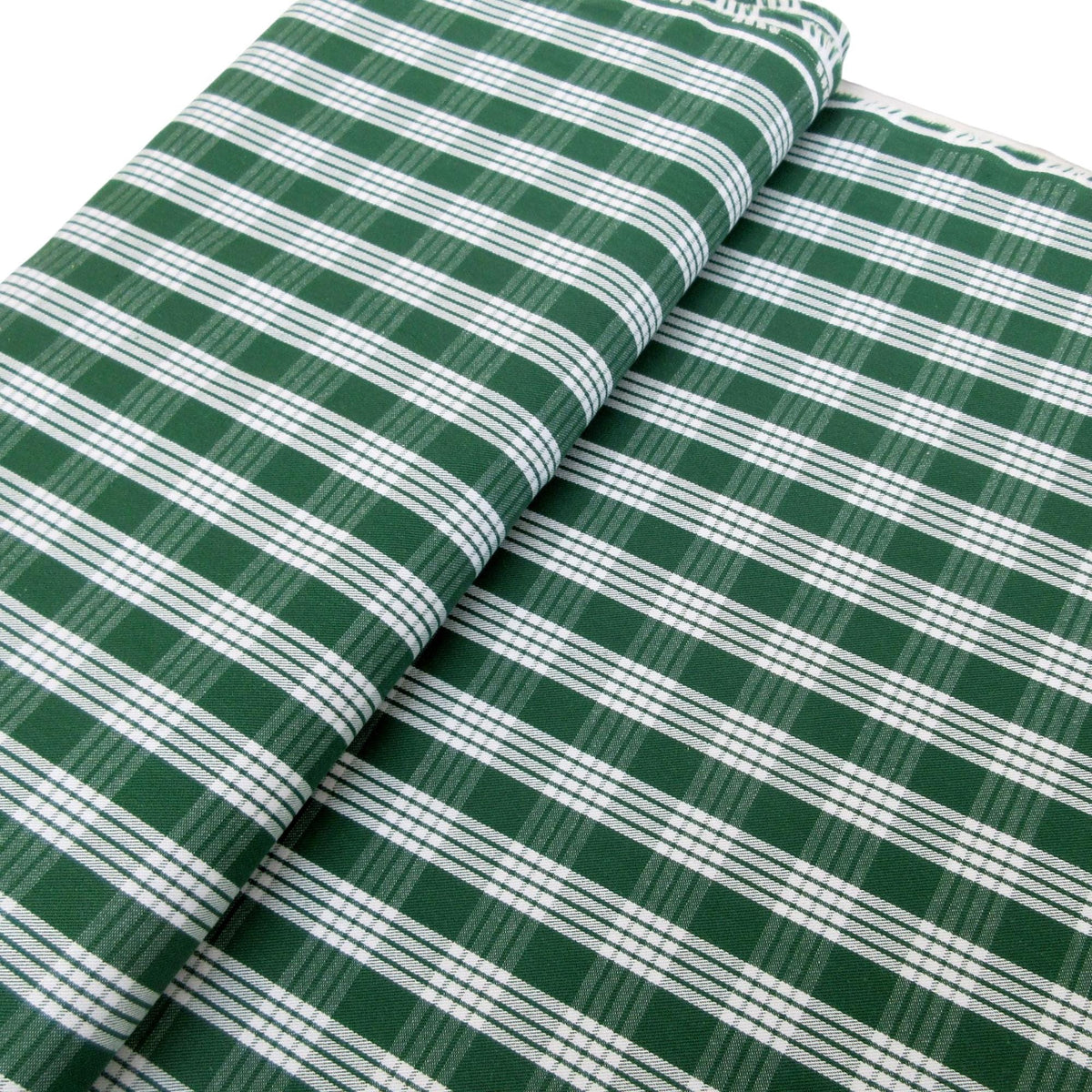 Fabric, Green UH Palaka Yarn Dyed Hawaiian Plaid, 100% Cotton Woven By the Half and Full Yard