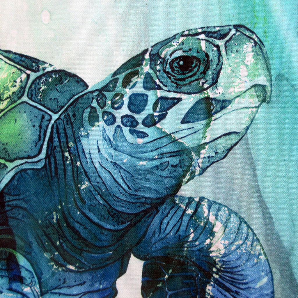 Sea Turtle Panel Fabric, Coral Reef by Northcott Fabrics, 28 x 43 Inch, By the Panel