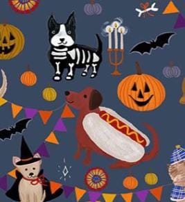 Dog Fabric, Howloween by Dear Stella, By the Half or Full Yard