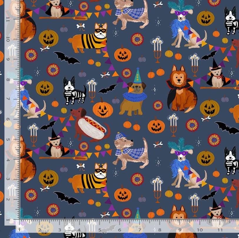 Dog Fabric, Howloween by Dear Stella, By the Half or Full Yard