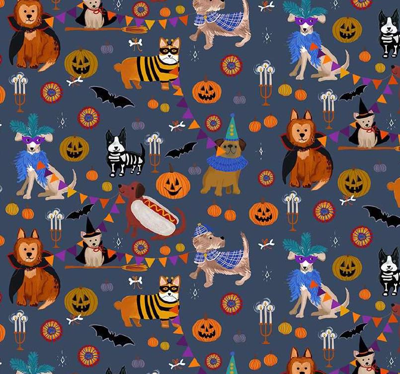 Dog Fabric, Howloween by Dear Stella, By the Half or Full Yard