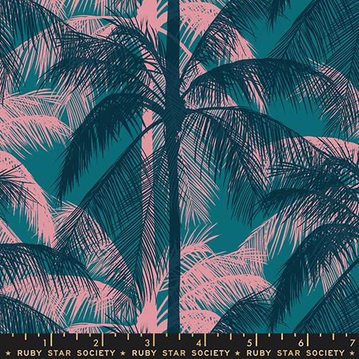 Tropical Fabric, Palm Trees on Storytime Blue, Poolside Too by Ruby Star Society, By the Half or Full Yard
