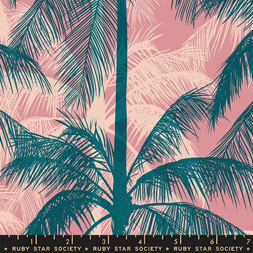 CANVAS Fabric, Palm Trees on Plum, Poolside Too Cotton Linen CANVAS by Ruby Star Society, By the Half or Full Yard
