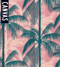 CANVAS Fabric, Palm Trees on Plum, Poolside Too Cotton Linen CANVAS by Ruby Star Society, By the Half or Full Yard