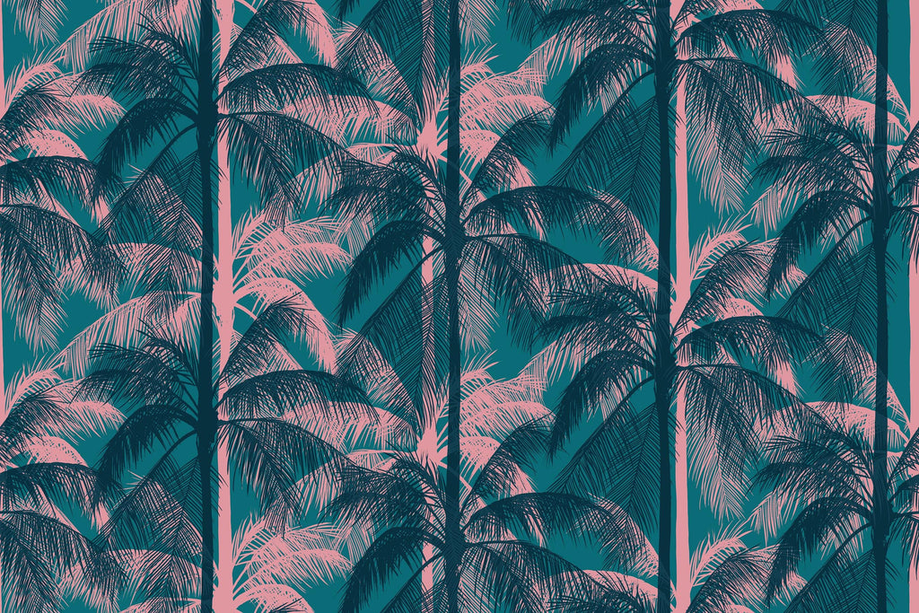 Tropical Fabric, Palm Trees on Storytime Blue, Poolside Too by Ruby Star Society, By the Half or Full Yard