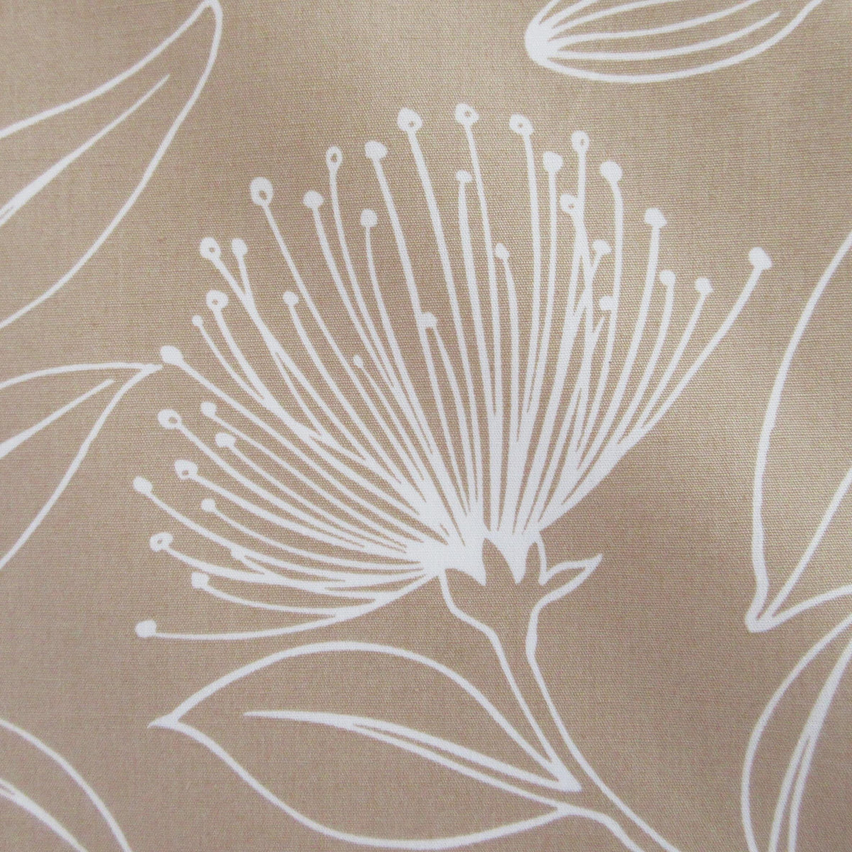 Fabric, Big Lehua Blooms on Tan, Large Scale Tropical Hawaiian, By the Half or Full Yard