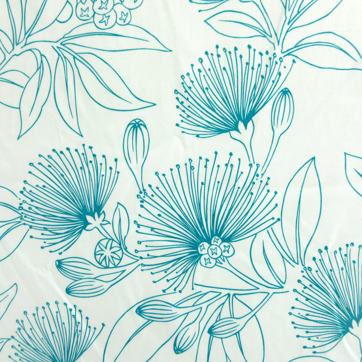 Fabric, Big Lehua Blooms on Mint, Large Scale Tropical Hawaiian, By the Half or Full Yard