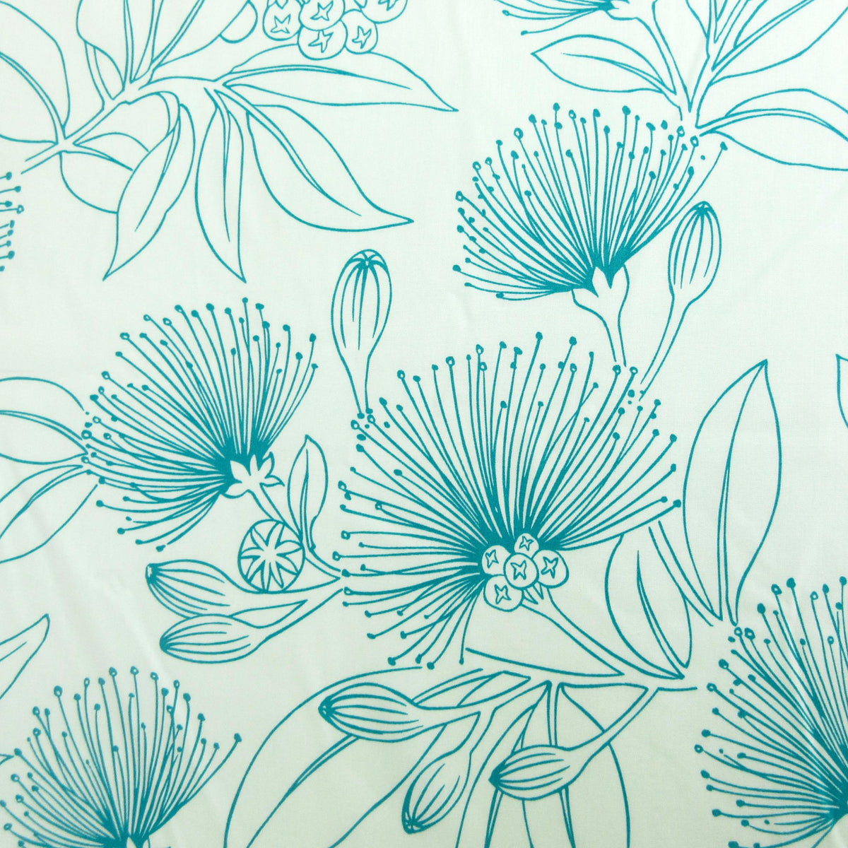 Fabric, Big Lehua Blooms on Mint, Large Scale Tropical Hawaiian, By the Half or Full Yard