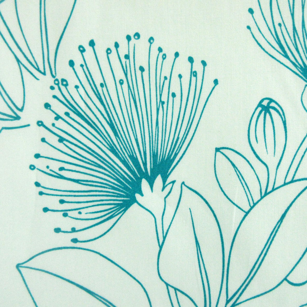 Fabric, Big Lehua Blooms on Mint, Large Scale Tropical Hawaiian, By the Half or Full Yard