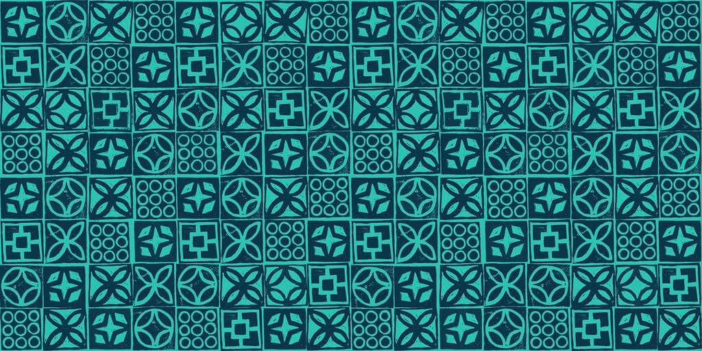 Fabric, Geometric Blocks in Peacock, Poolside Too by Ruby Star Society, By the Half or Full Yard