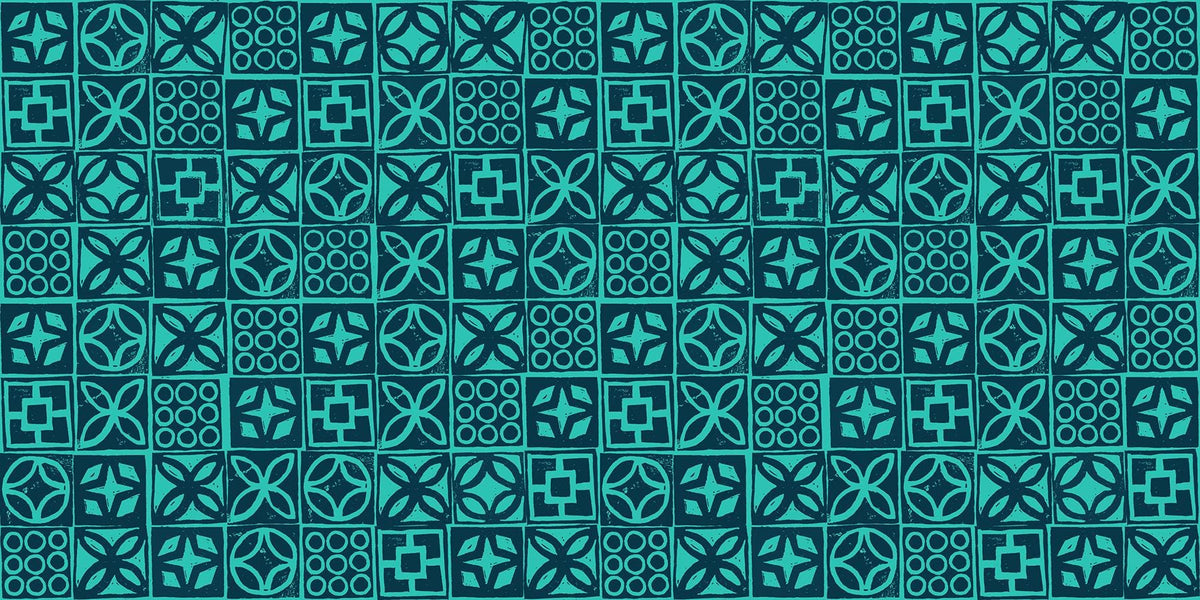 Fabric, Geometric Blocks in Peacock, Poolside Too by Ruby Star Society, By the Half or Full Yard