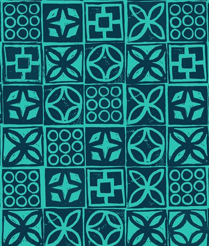 Fabric, Geometric Blocks in Peacock, Poolside Too by Ruby Star Society, By the Half or Full Yard