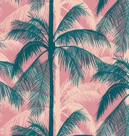 CANVAS Fabric, Palm Trees on Plum, Poolside Too Cotton Linen CANVAS by Ruby Star Society, By the Half or Full Yard