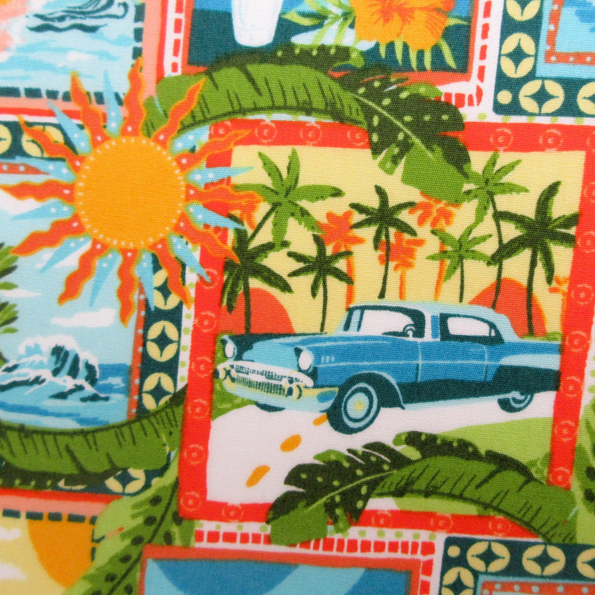 Fabric, Hawaii Patch in Blue, Stylish Relax by Sevenberry, By the Half or Full Yard