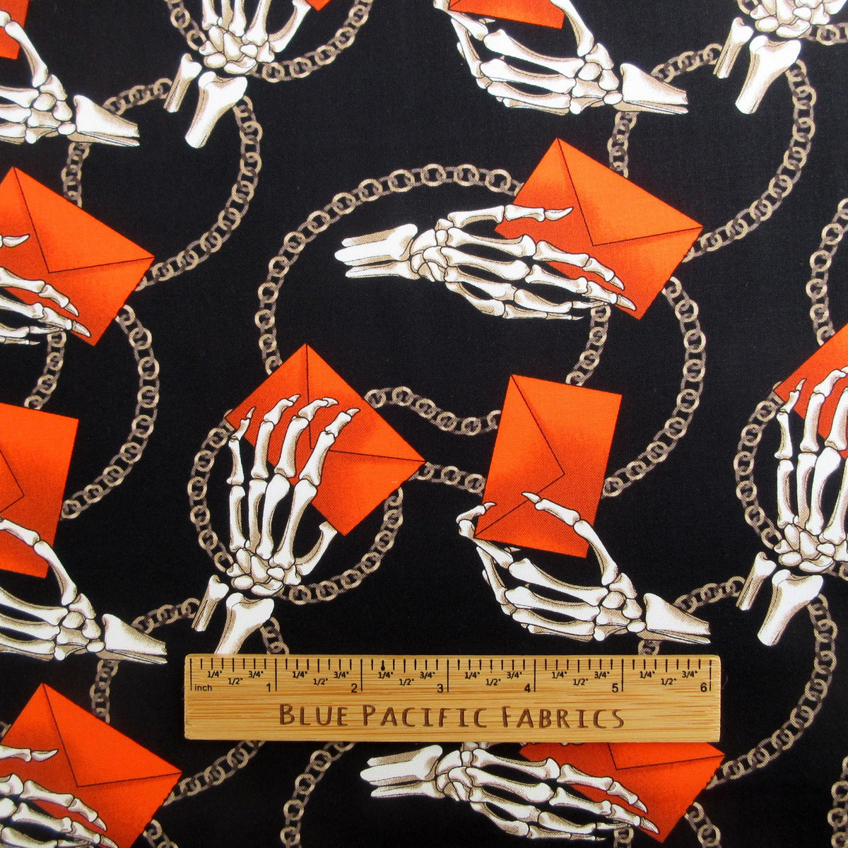Skeleton Fabric, Chain Mail by Free Spirit, By the Half or Full Yard
