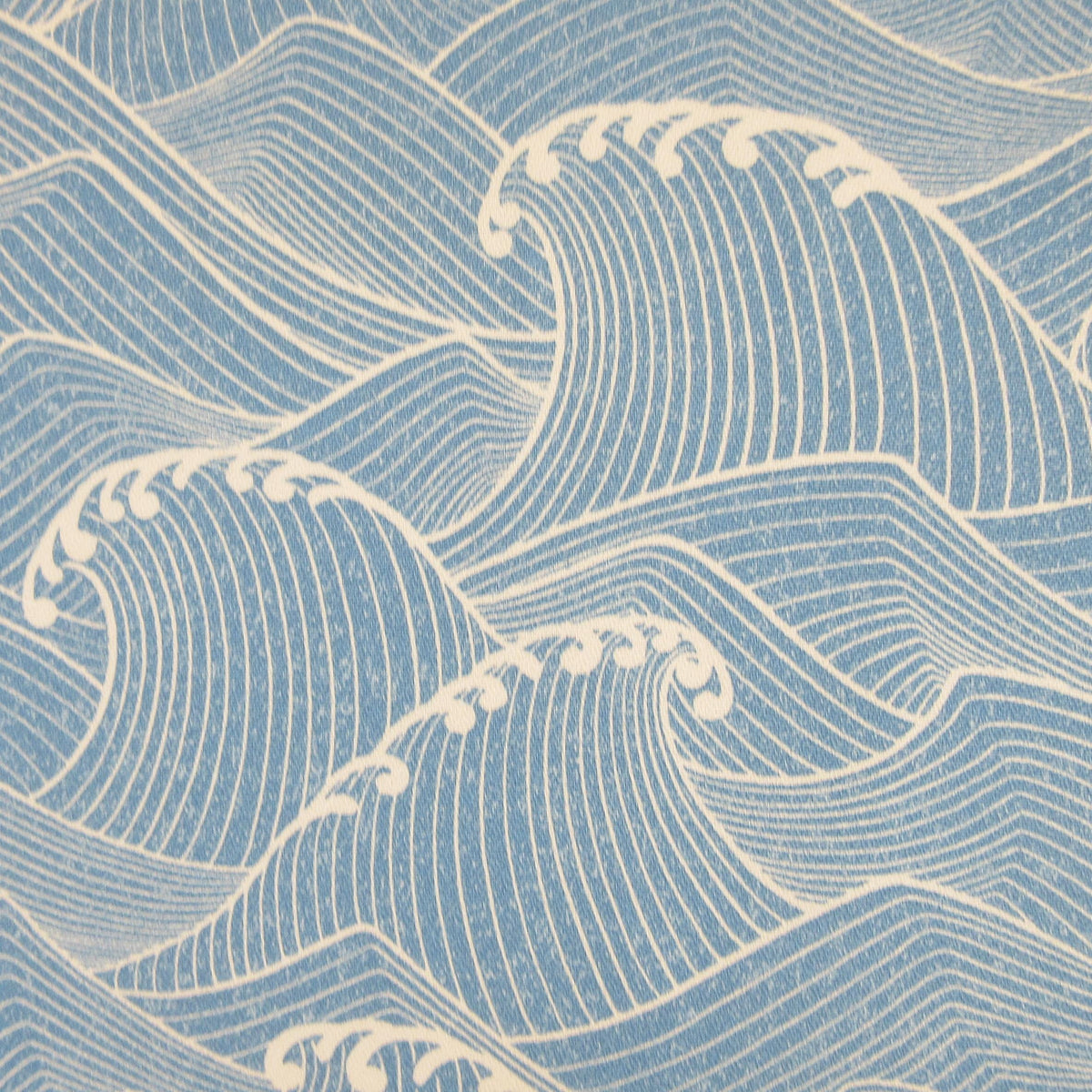 BARKCLOTH Fabric, Ocean Wave in Blue, Large Scale Hawaii Tropical, By the Half or Full Yard