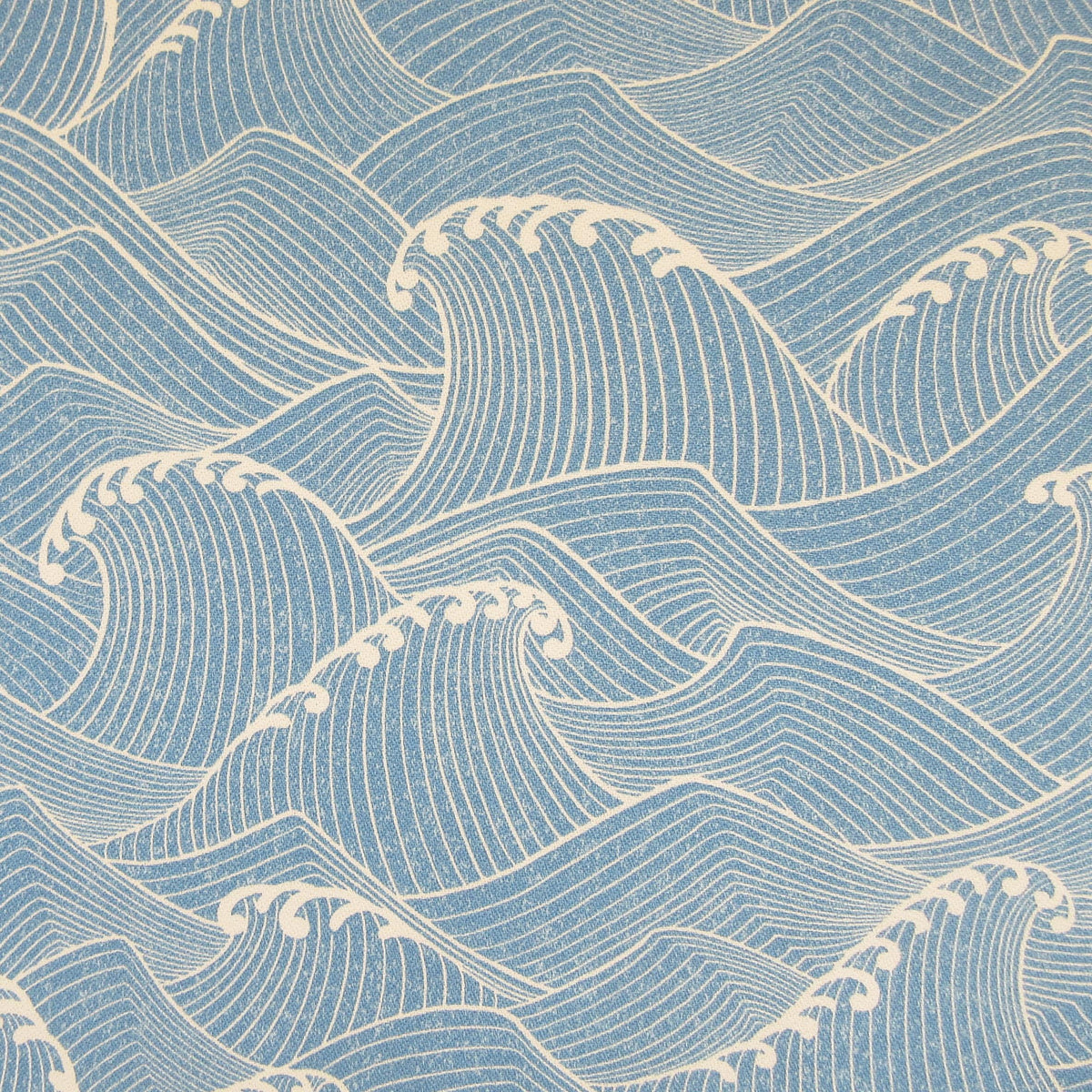 BARKCLOTH Fabric, Ocean Wave in Blue, Large Scale Hawaii Tropical, By the Half or Full Yard