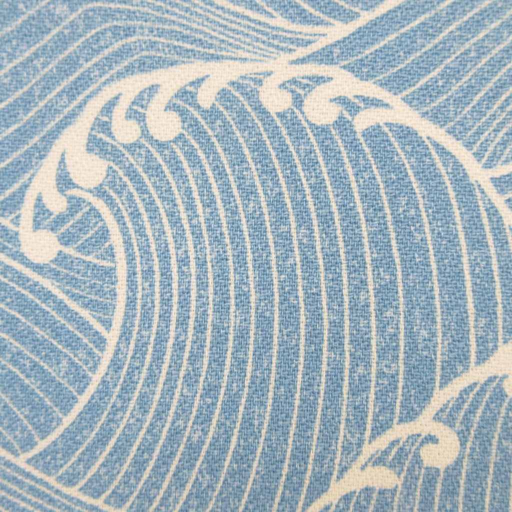 BARKCLOTH Fabric, Ocean Wave in Blue, Large Scale Hawaii Tropical, By the Half or Full Yard