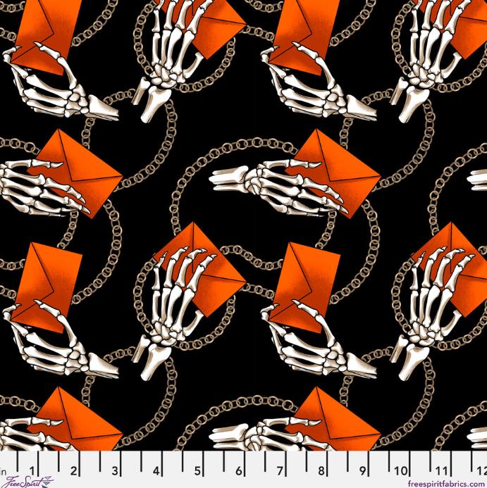 Skeleton Fabric, Chain Mail by Free Spirit, By the Half or Full Yard