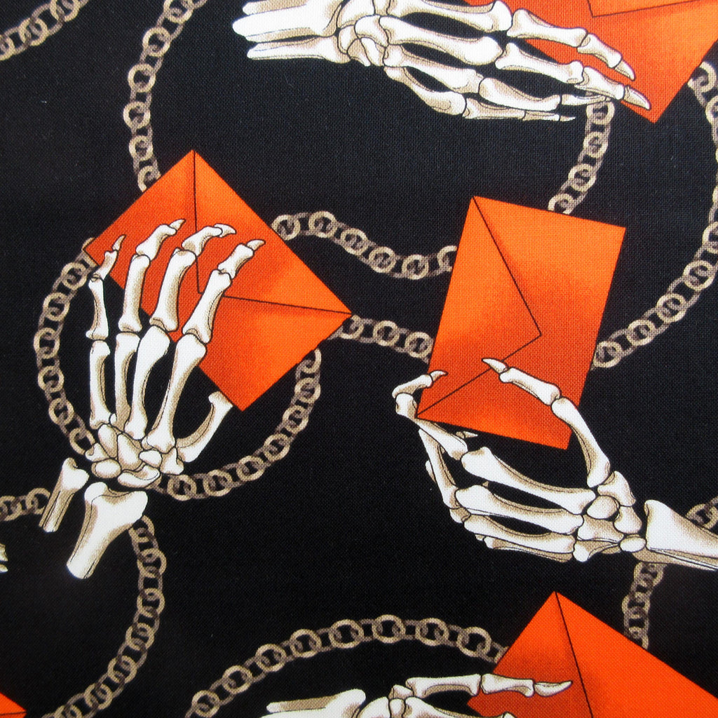 Skeleton Fabric, Chain Mail by Free Spirit, By the Half or Full Yard