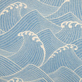 BARKCLOTH Fabric, Ocean Wave in Blue, Large Scale Hawaii Tropical, By the Half or Full Yard