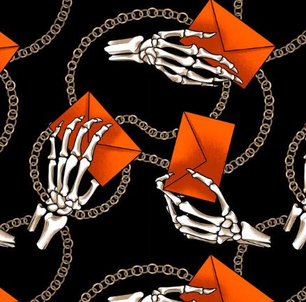 Skeleton Fabric, Chain Mail by Free Spirit, By the Half or Full Yard