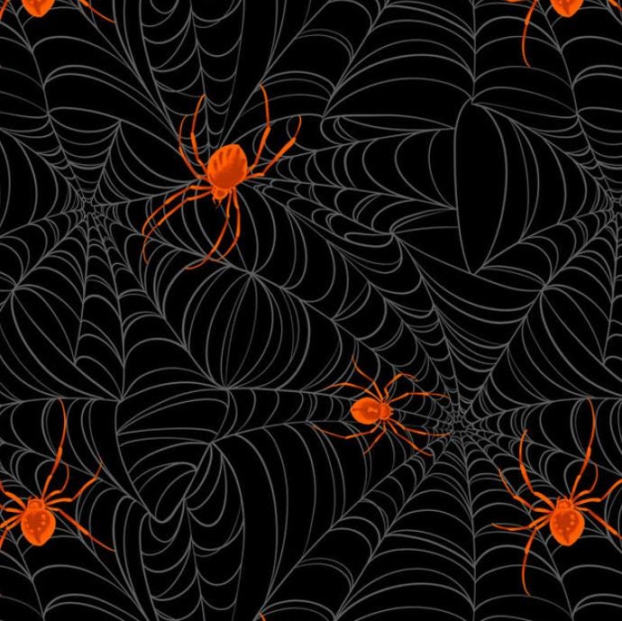 Spider Fabric, World Wide Web, Chain Mail Collection by Free Spirit, By the Half or Full Yard
