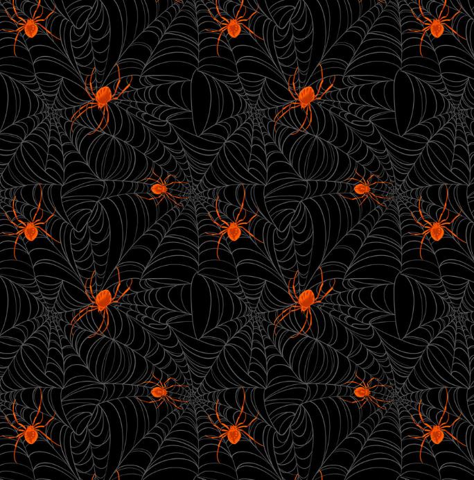 Spider Fabric, World Wide Web, Chain Mail Collection by Free Spirit, By the Half or Full Yard