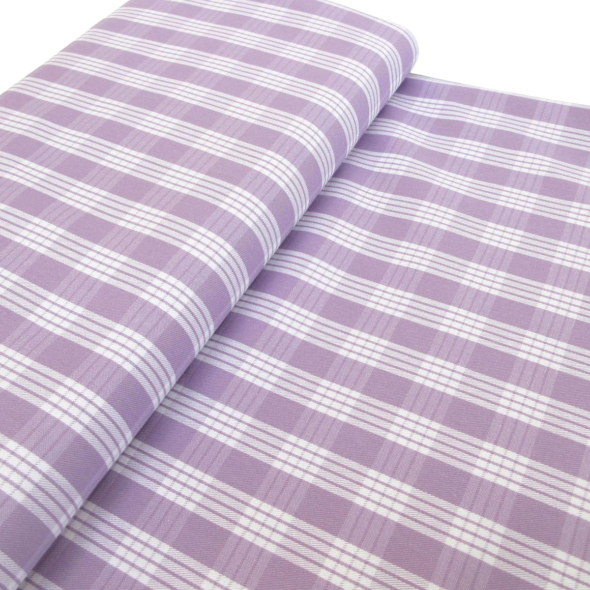 Fabric, Lilac Yarn Dyed Palaka Hawaiian Plaid, 100% Cotton Woven, By the Half or Full Yard