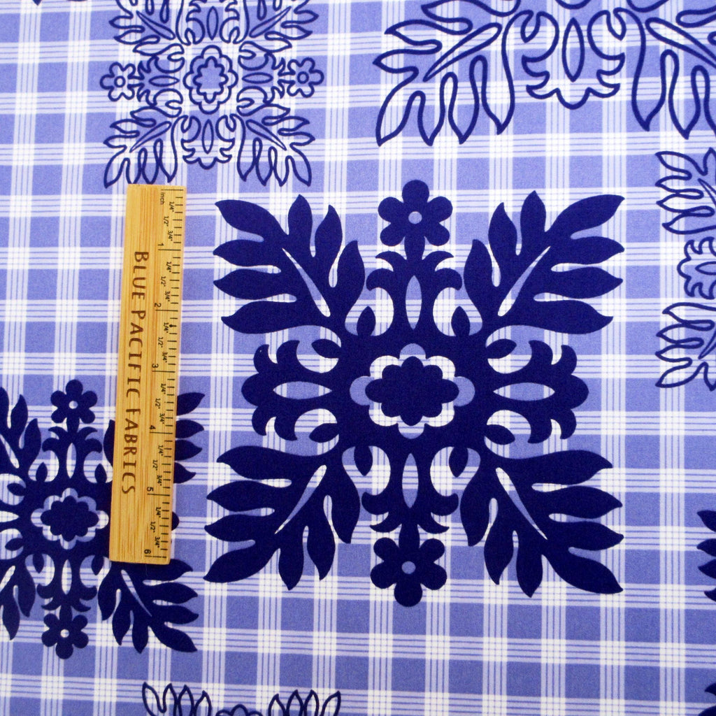 Fabric, Hawaiian Quilt Blocks on Palaka Purple, by the Half or Full Yard