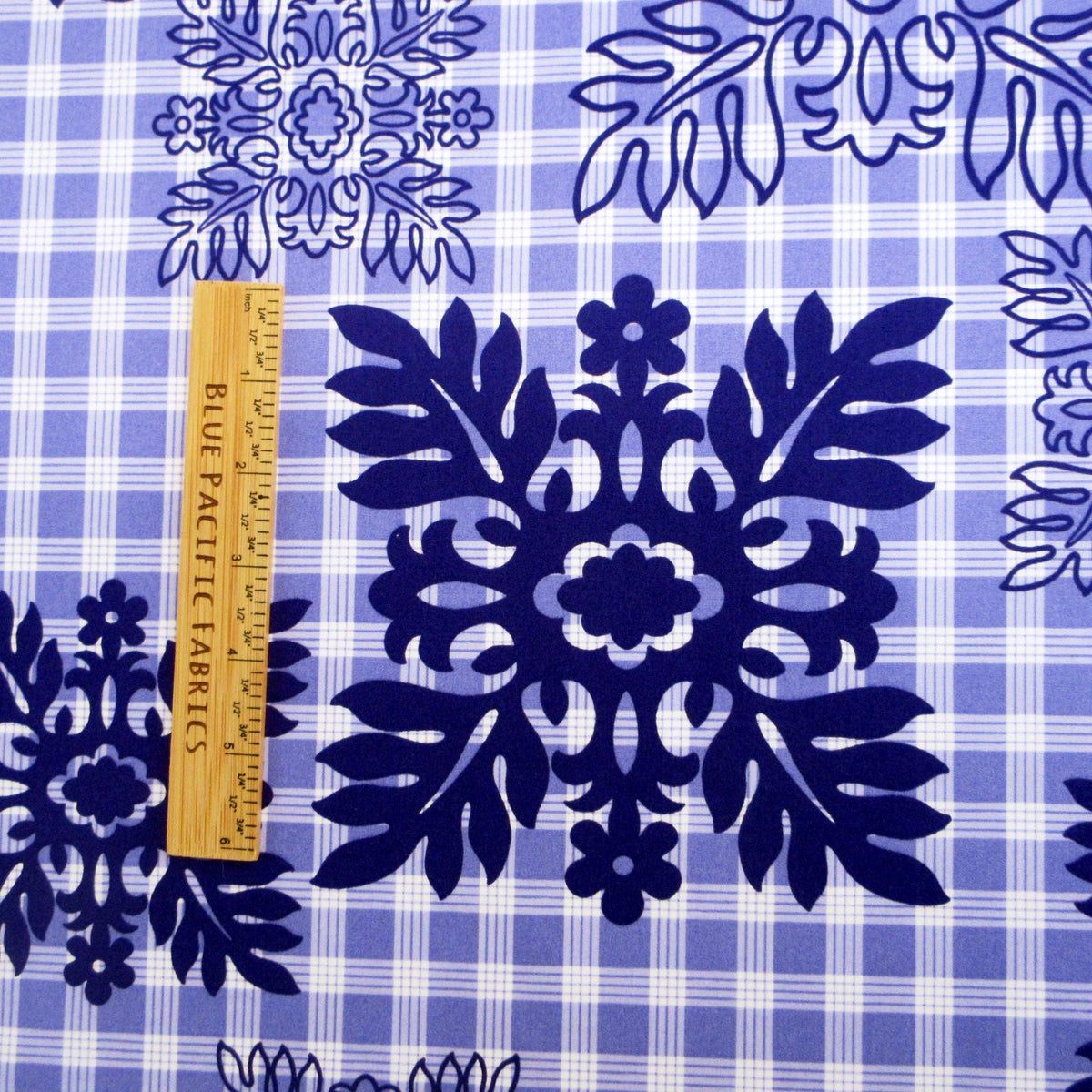Fabric, Hawaiian Quilt Blocks on Palaka Purple, by the Half or Full Yard