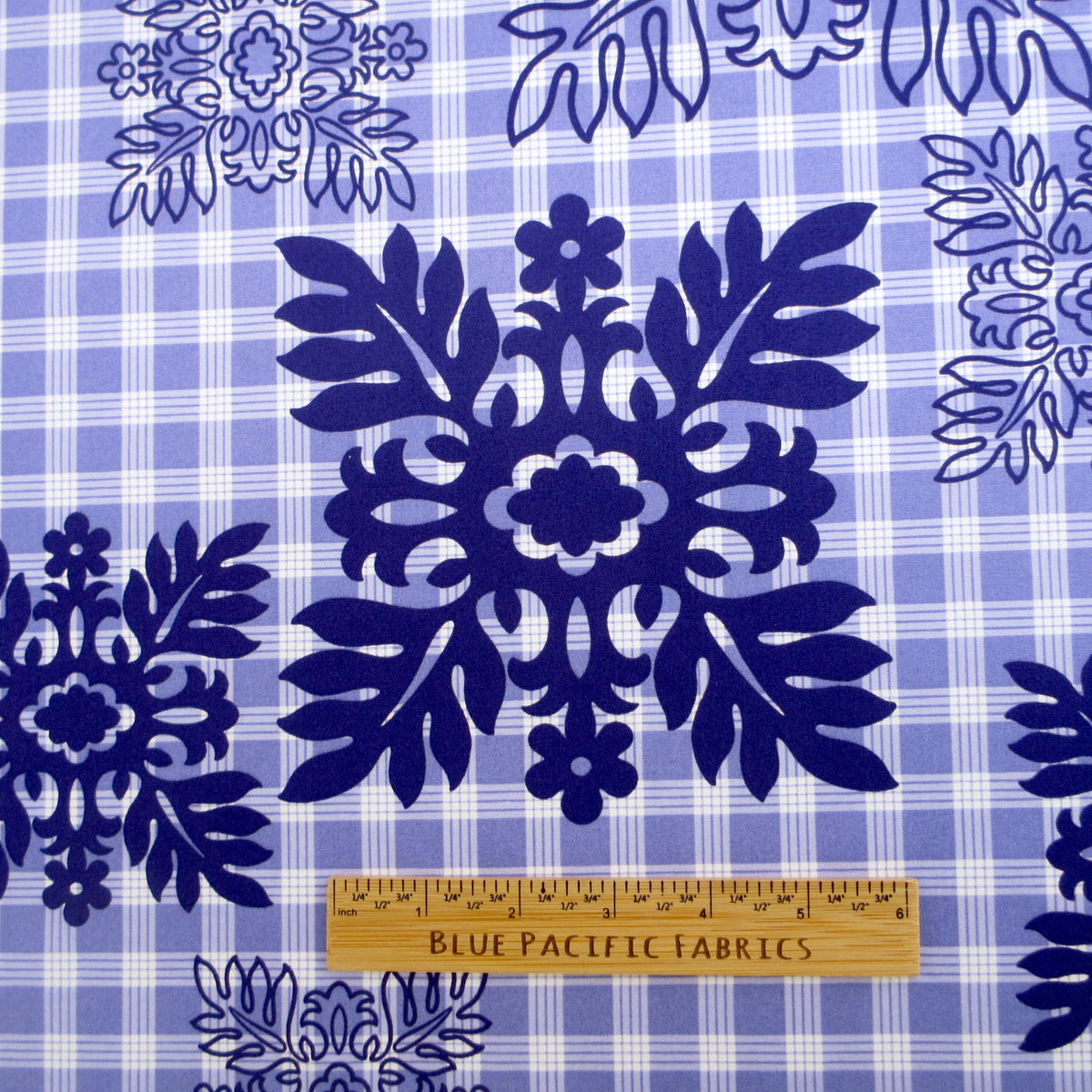 Fabric, Hawaiian Quilt Blocks on Palaka Purple, by the Half or Full Yard