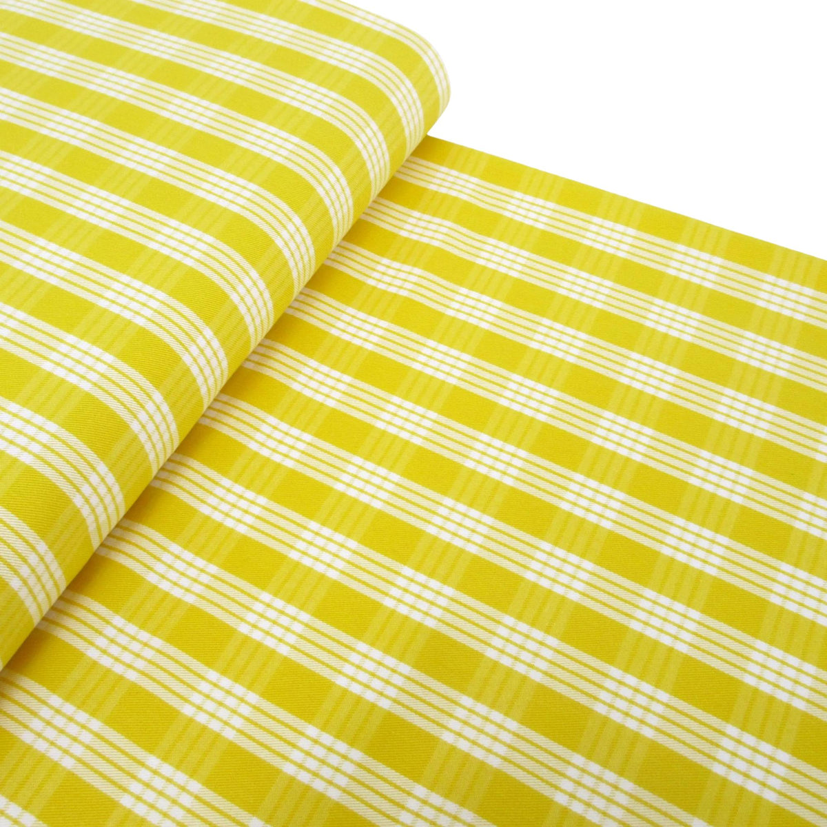 Fabric, Yellow Palaka, Yarn Dyed Hawaiian Plaid, 100% Cotton Woven, By the Half or Full Yard