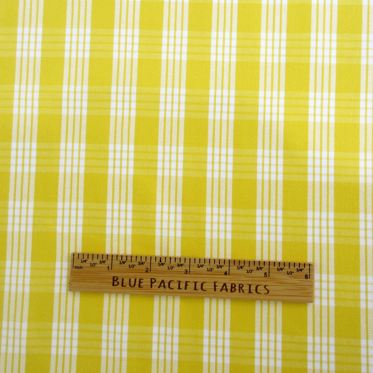 Fabric, Yellow Palaka, Yarn Dyed Hawaiian Plaid, 100% Cotton Woven, By the Half or Full Yard