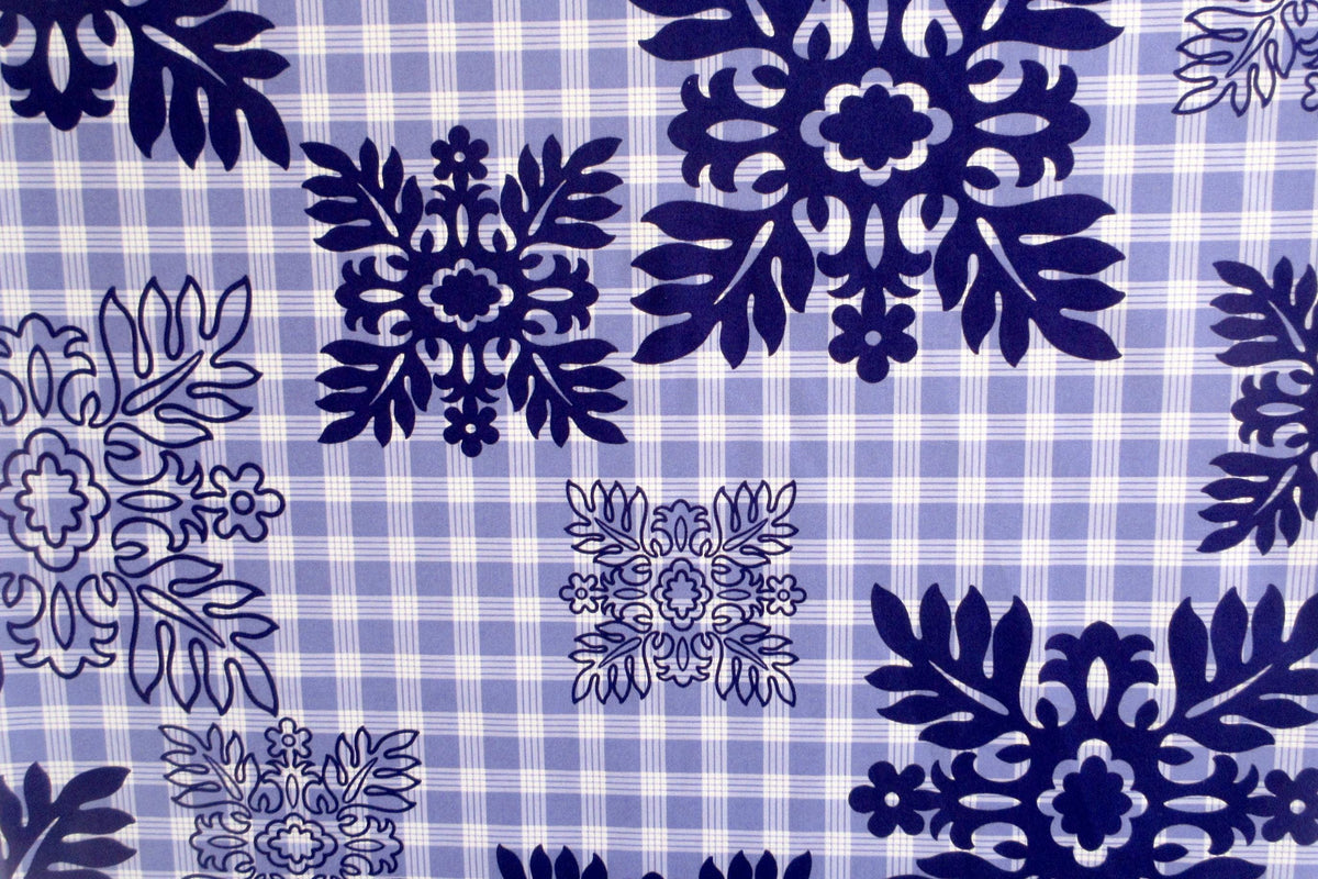 Fabric, Hawaiian Quilt Blocks on Palaka Purple, by the Half or Full Yard