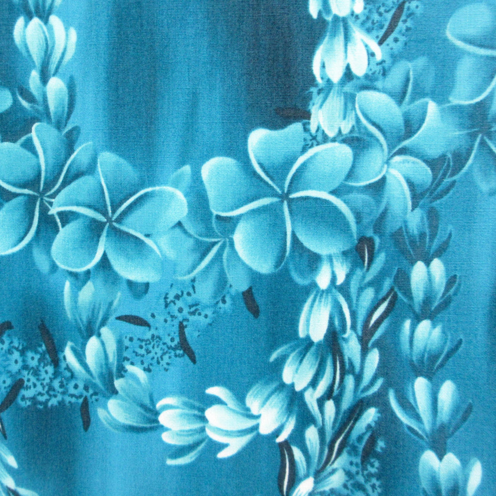 Hawaii Fabric, Leis of Lanai on Ocean Blue, By the Half or Full Yard