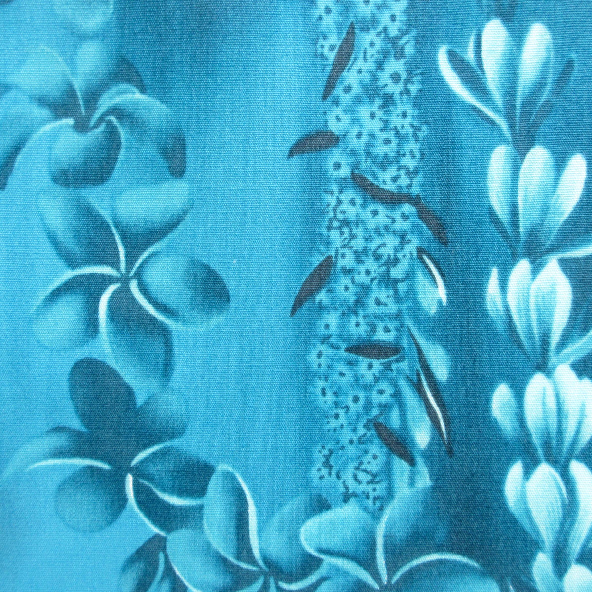 Hawaii Fabric, Leis of Lanai on Ocean Blue, By the Half or Full Yard