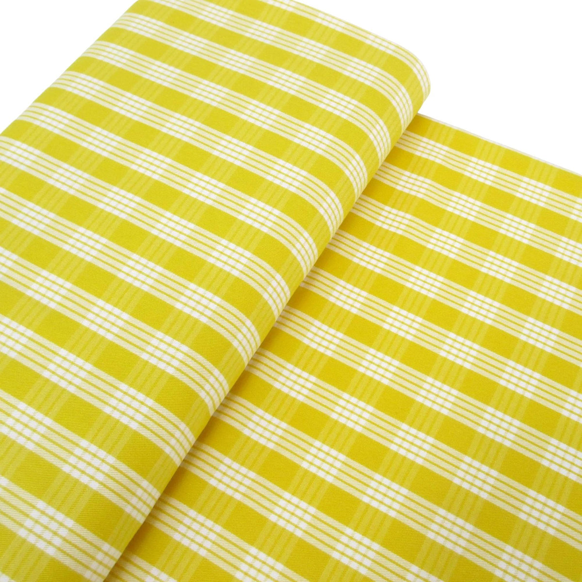 Fabric, Yellow Palaka, Yarn Dyed Hawaiian Plaid, 100% Cotton Woven, By the Half or Full Yard