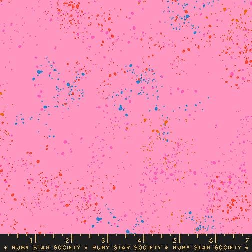 Fabric, Speckled in Flamingo by Ruby Star Society, By the Half or Full Yard